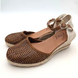 Azura by Spring Step Lia Espadrille Wedge Sandal Women's Brown Size US8.5 EU39